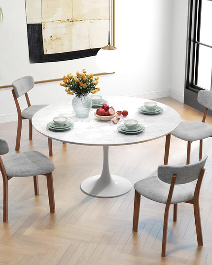 Giantex Wood Dining Chairs Set of 2, Farmhouse Wooden Dining Room Chair with Cushion Seat