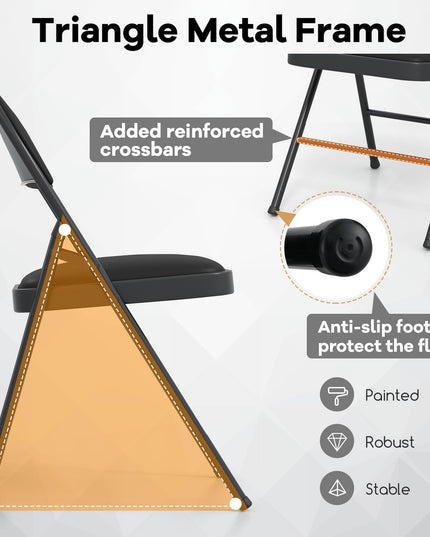 Giantex Folding Chair with Metal Frame for Indoor Outdoor Events