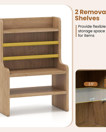 Giantex Wooden 6 Tier Storage Rack with 2 Removable Shelves
