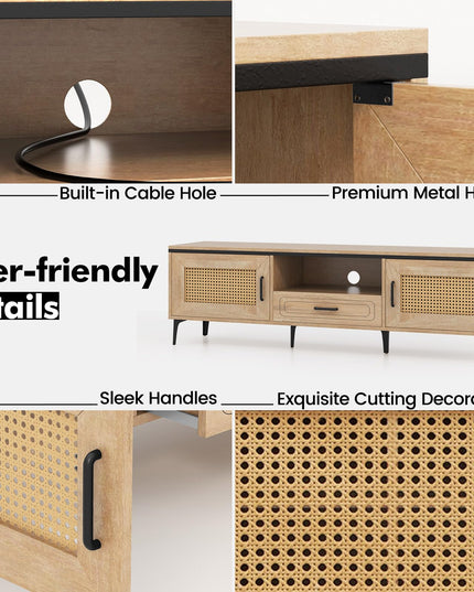 Giantex TV Stand for TV up to 65 Inches, Entertainment Center with 2 Cabinets