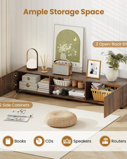 Meuble TV Giantex pour téléviseur de 55 à 70 pouces pour salon ou chambre à coucher