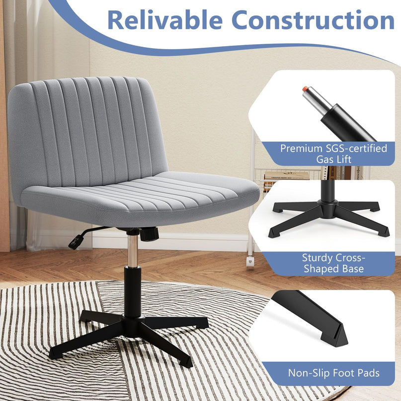 Giantex Armless Cross Legged Office Chair No Wheels for Home