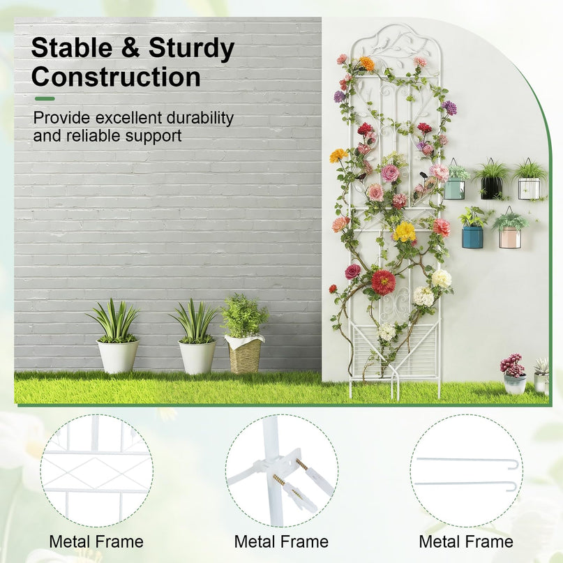 Giantex Metal Garden Trellis for Climbing Plants with Foldable Bottom Shelf (1/2)