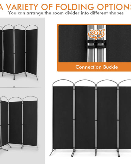 Giantex 6.2Ft Folding 4 Panel Room Divider Black