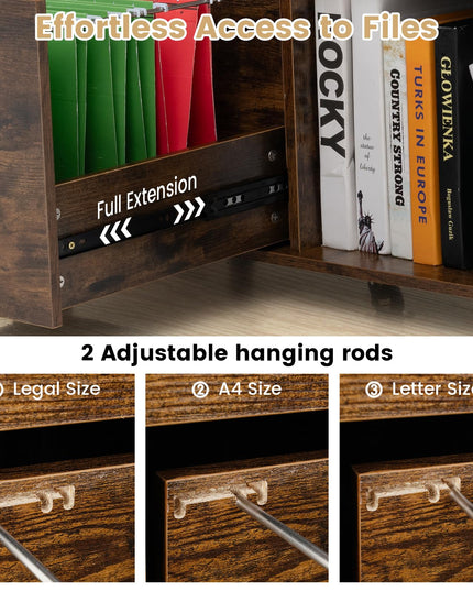 Giantex 3 Drawer File Cabinet, Office Storage Cabinet Fits Files Letter, A4, Legal Size