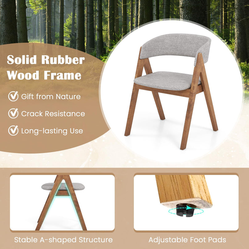 Giantex Wooden Dining Chairs, Modern Padded Kitchen Chairs w/Curved Backrest & Rubber Wood Frame
