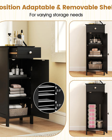 Giantex Meuble de Rangement Étroit pour Salle de Bain 34,5”