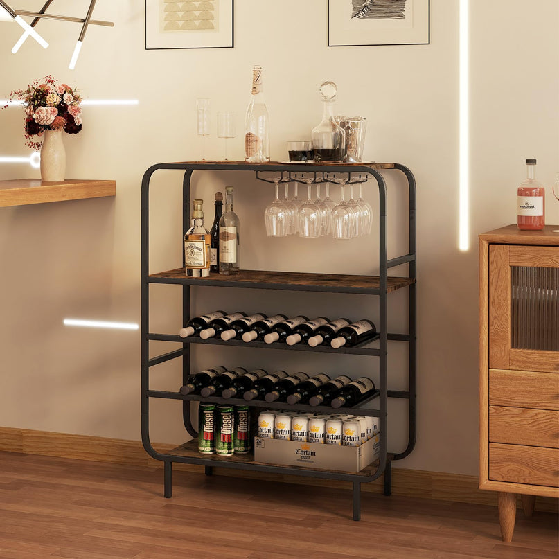 Giantex Industrial Wine Rack Freestanding Floor for Kitchen