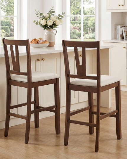 GIANTEX 24" Counter Height Mid-Century Bar Stools Set of 2/4