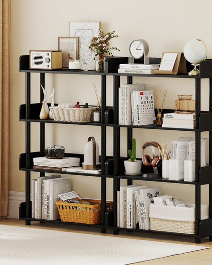 Bibliothèque autonome Giantex avec kit anti-basculement | Bibliothèque noire à 4 étagères pour salon
