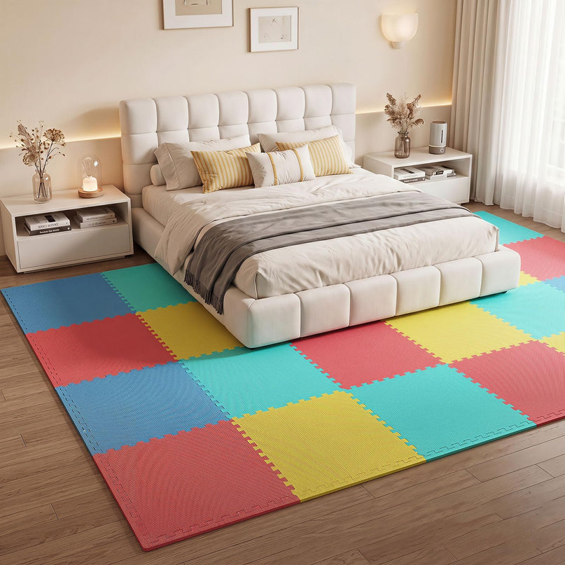 Giantex 0.5" Thick Non-Slip EVA Foam Floor Tiles with Borders