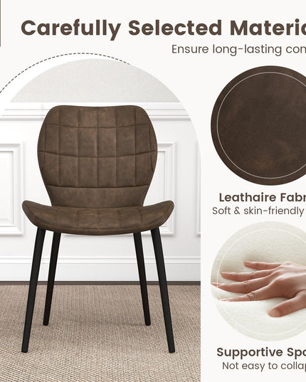Giantex Upholstered Dining Chairs, Mid Century Retro Kitchen Chairs w/Padded Back & Seat