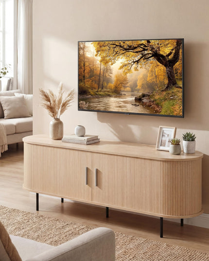 Giantex Mid Century Curved Fluted TV Stand for TVs up to 60"