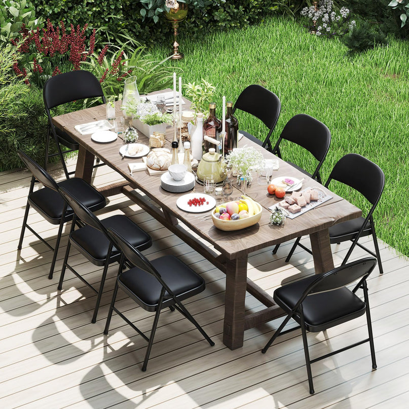Giantex Folding Chair with Metal Frame for Indoor Outdoor Events