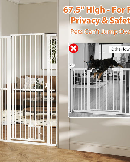 Giantex 67.5" Extra Tall Pet Gate for Large Dogs & Cats | Adjustable 30.5"–41" Wide