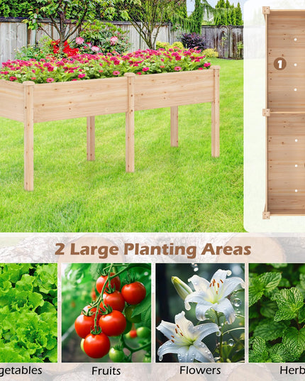 73" L x 23" W x 30" H Raised Garden Bed with Drain Hole