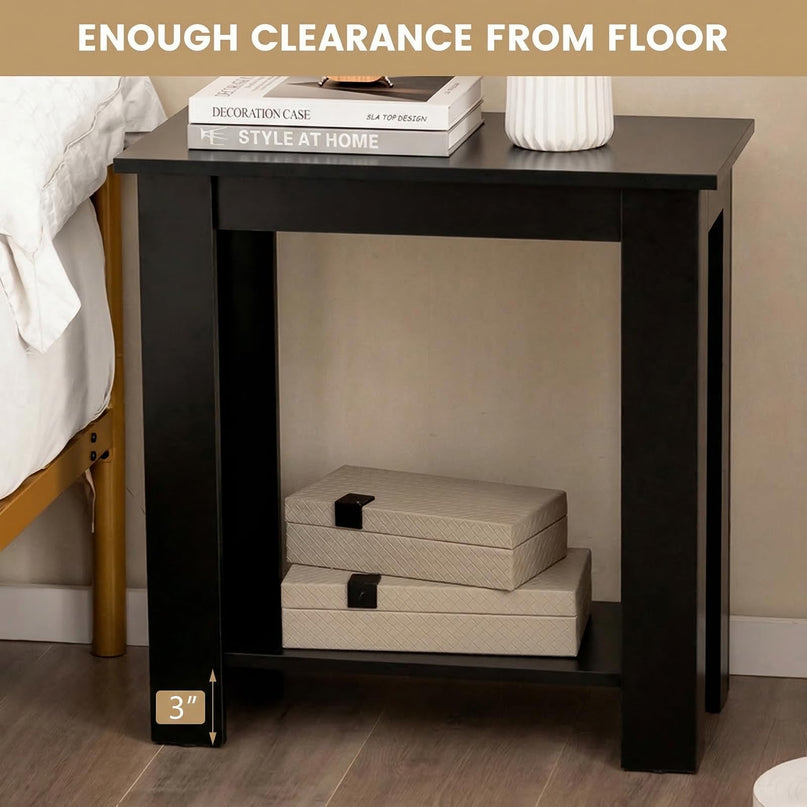 Giantex Narrow End Table | 2-Tier Side Table with Open Storage Shelf (1/2)