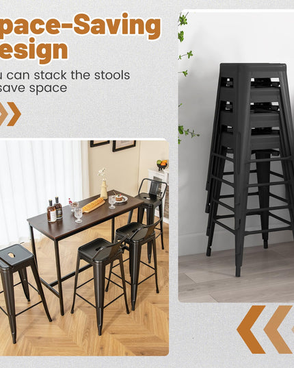 Giantex Metal Bar Stools Set of 4 for Kitchen Island
