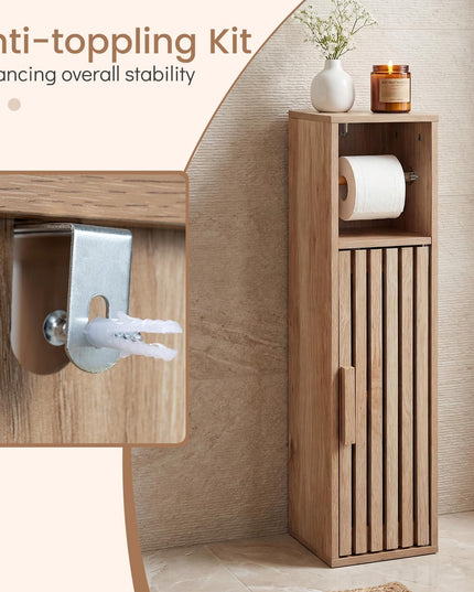 Giantex Slim Bathroom Cabinets Freestanding Toilet Paper Holder Stand