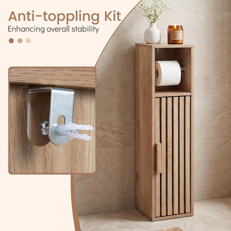 Giantex Slim Bathroom Cabinets Freestanding Toilet Paper Holder Stand