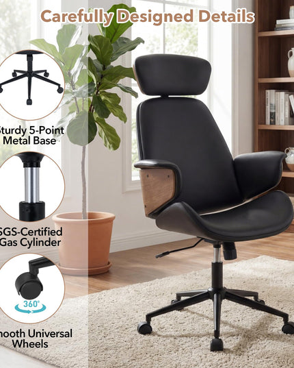 Giantex Ergonomic Office Chair with Headrest for Home Office & Study
