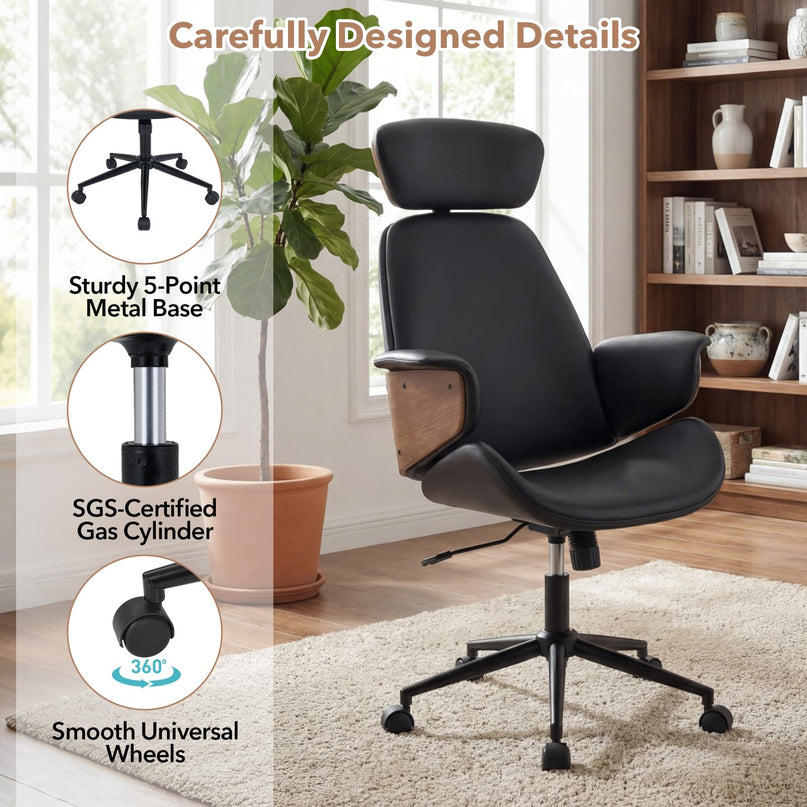 Giantex Ergonomic Office Chair with Headrest for Home Office & Study