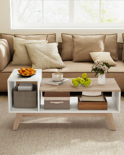 Giantex 2 Tier Coffee Table with Storage for Small Space Apartment