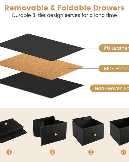 Giantex Dresser for Bedroom with 5 Storage Drawers - Fabric Dresser Tower with Metal Frame, Fabric Bins