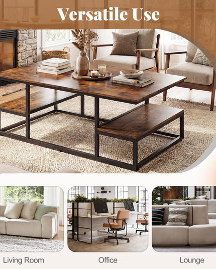 Giantex 43" Rectangular Modern Coffee Table with Storage