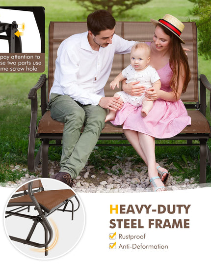 Giantex Outdoor Glider Bench Chair - Extra-Large 2 Person Loveseat