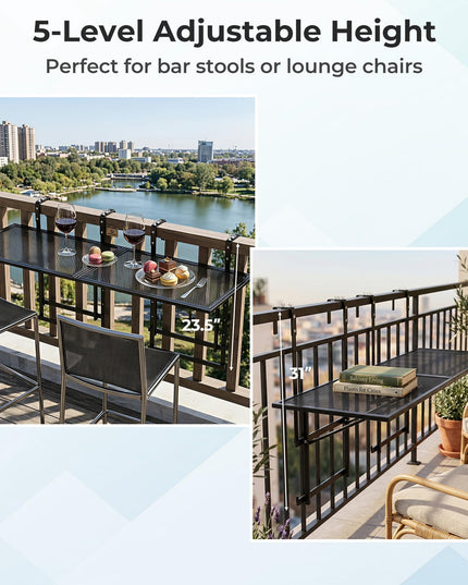 Giantex 48" Balcony Railing Table for Patio & Deck