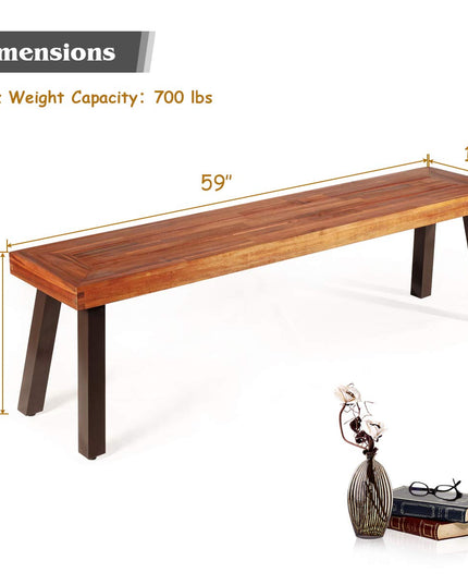 Giantex Set of 2 Outdoor Bench, Acacia Wood Patio Seating (2)