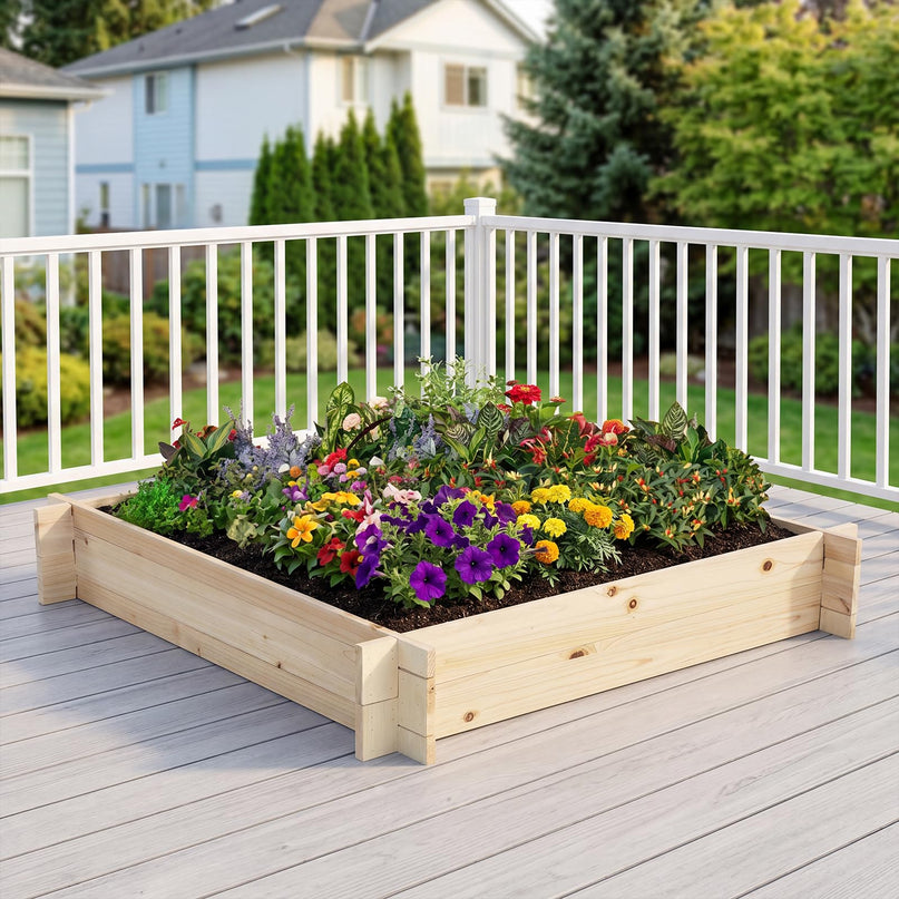 Giantex 40" x 40" Wooden Raised Garden Bed