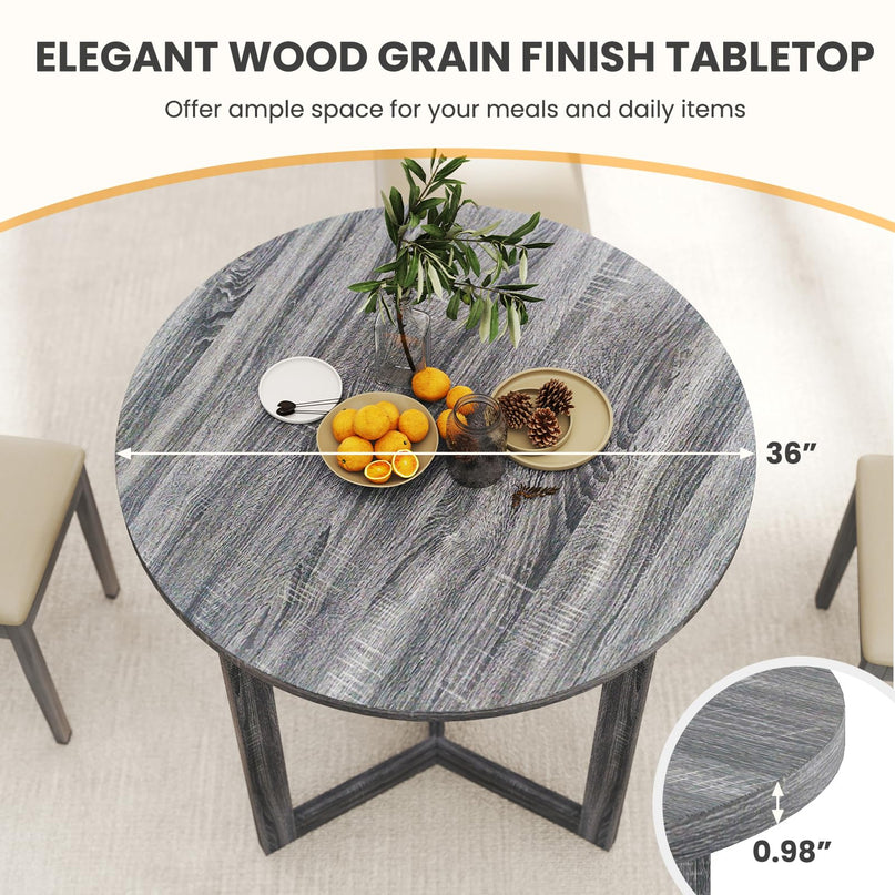 Giantex 36" Round Dining Table for 4