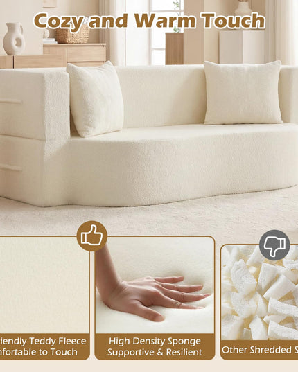 Giantex 75.5" Folding Sofa Bed with 2 Comfortable Pillows