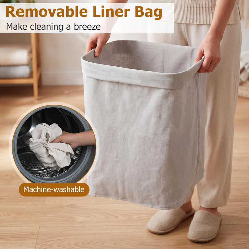 Giantex 19 Gal Bamboo Laundry Hamper with Lid