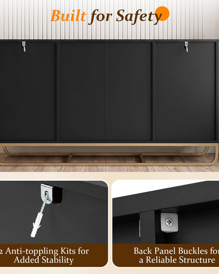 GIANTEX Modern Sideboard Buffet Cabinet with Storage & 2 Drawers
