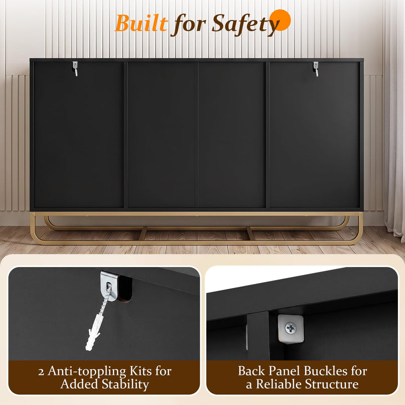 GIANTEX Modern Sideboard Buffet Cabinet with Storage & 2 Drawers