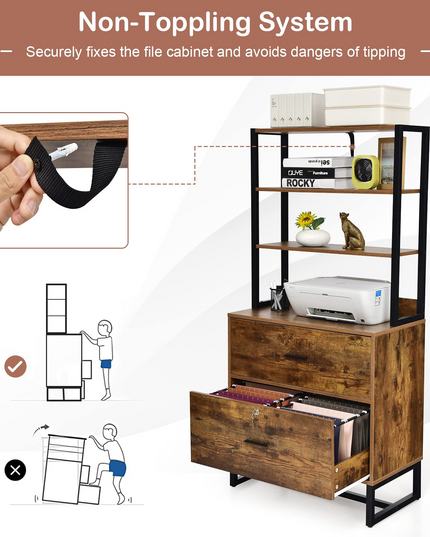 Giantex Lateral File Cabinet with 2 Drawers with Lock