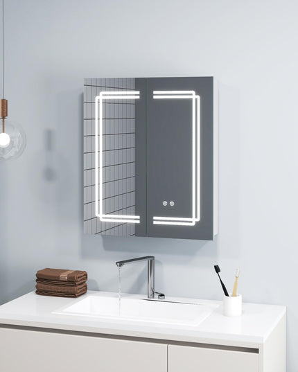 Giantex  LED Lighted Bathroom Mirror Cabinet with 3 Light Colors