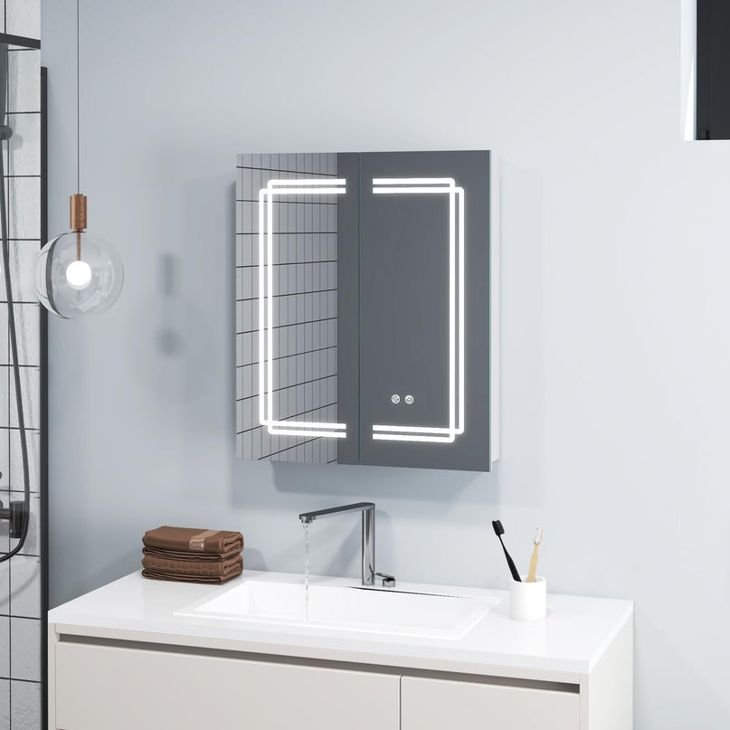 Giantex  LED Lighted Bathroom Mirror Cabinet with 3 Light Colors