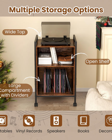 Giantex Record Player Stand with Charging Station