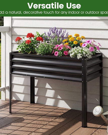 Giantex Raised Garden Bed with Legs | 44" x 22" x 32" Metal Large Elevated Planter Box (1/2)