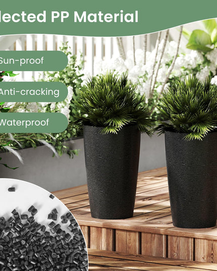 Giantex 21” Tall Plastic Planters Set of 2 for Front Porch Home Garden
