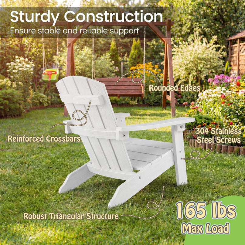 Giantex HIPS Kids Adirondack Chair - All-Weather Lawn Toddler Chair with Ergonomic Design