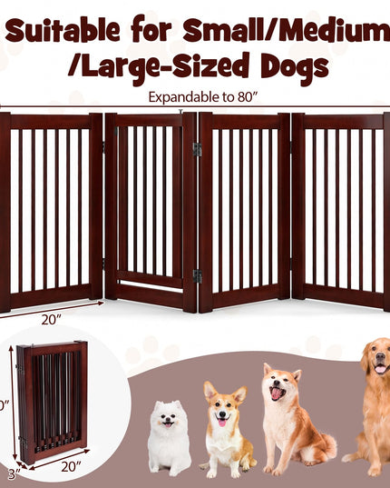 30" Configurable Folding 4 Panel Wood Fence