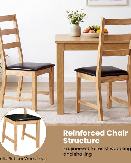 Giantex Farmhouse Kitchen Chairs w/Hollowed Backrest