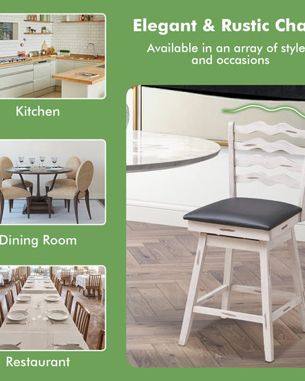 Giantex Wooden Upholstered Barstools for Kitchen Island