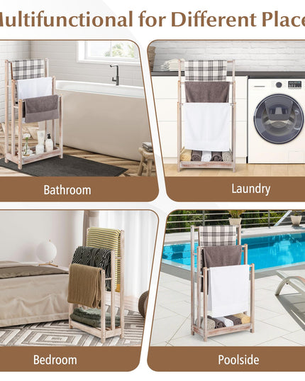 Giantex Towel Rack for Bathroom - 3 Tier Freestanding Towel Racks with Storage Shelf