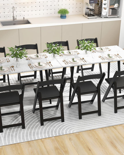 Giantex Folding Chairs, Wooden Dining Chairs Set, Padded Foldable Chairs w/Backrest